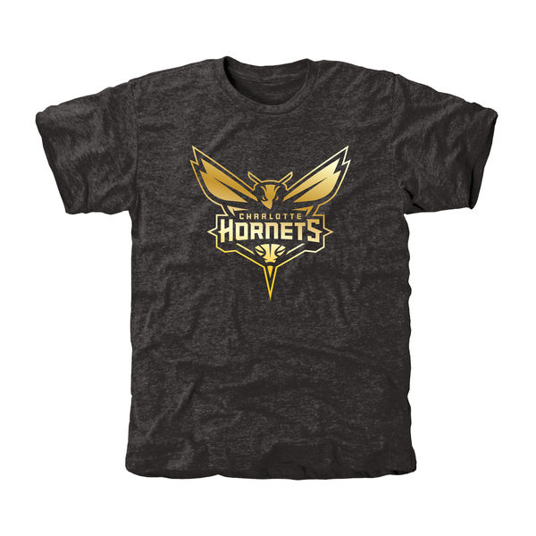 Charlotte Hornets Gold Collection Tri Blend T-Shirt Black