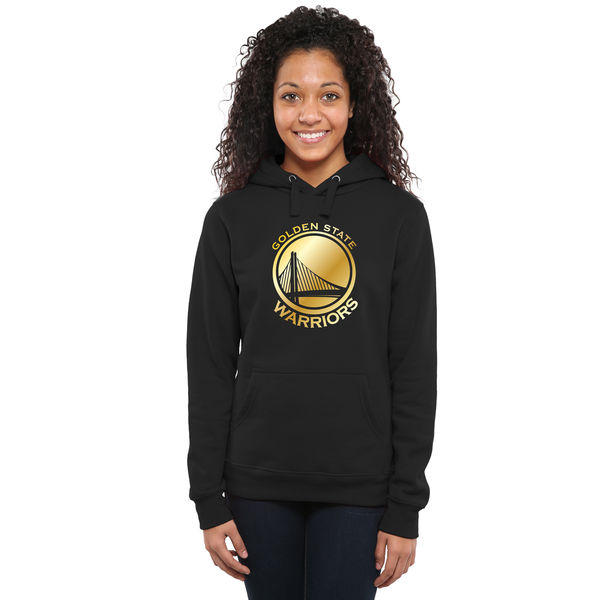 Golden State Warriors Women's Gold Collection Ladies Pullover Hoodie Black