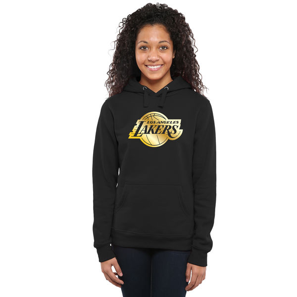 Los Angeles Lakers Women's Gold Collection Ladies Pullover Hoodie Black