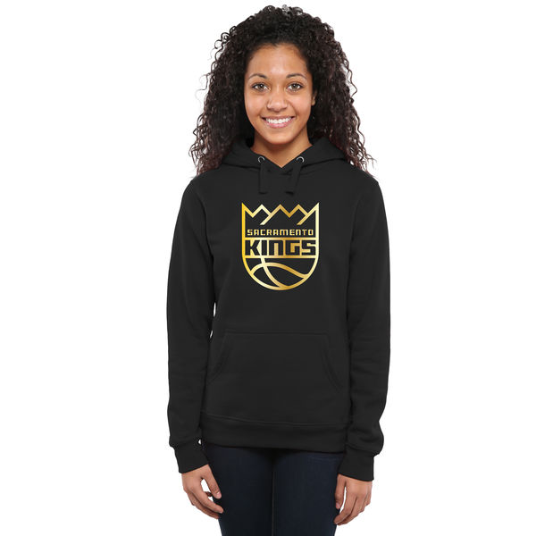 Sacramento Kings Women's Gold Collection Ladies Pullover Hoodie Black
