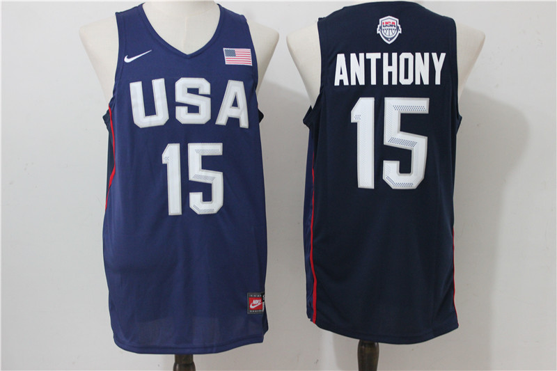 USA Basketball 15 Carmelo Anthony Royal Nike Rio Elite Stitched Jersey