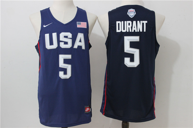 USA Basketball 5 Kevin Durant Royal Nike Rio Elite Stitched Jersey