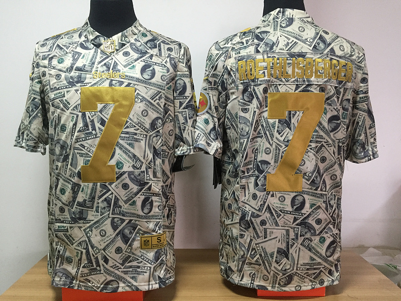 Nike Steelers 7 Ben Roethlisberger Grey US Dollar Fashion Limited Jersey
