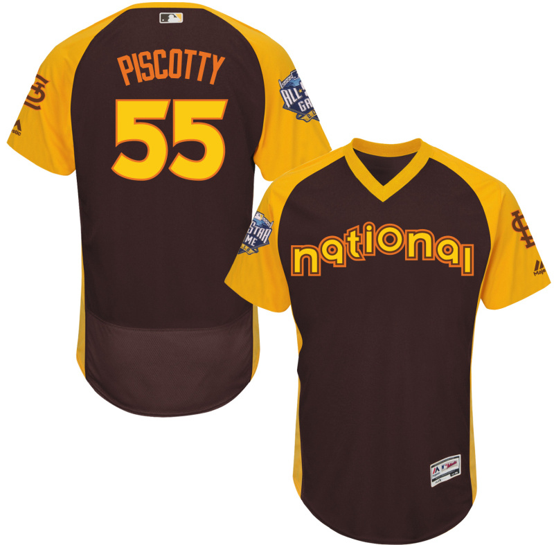 Cardinals 55 Stephen Piscotty Brown 2016 All-Star Game Cool Base Batting Practice Player Jersey
