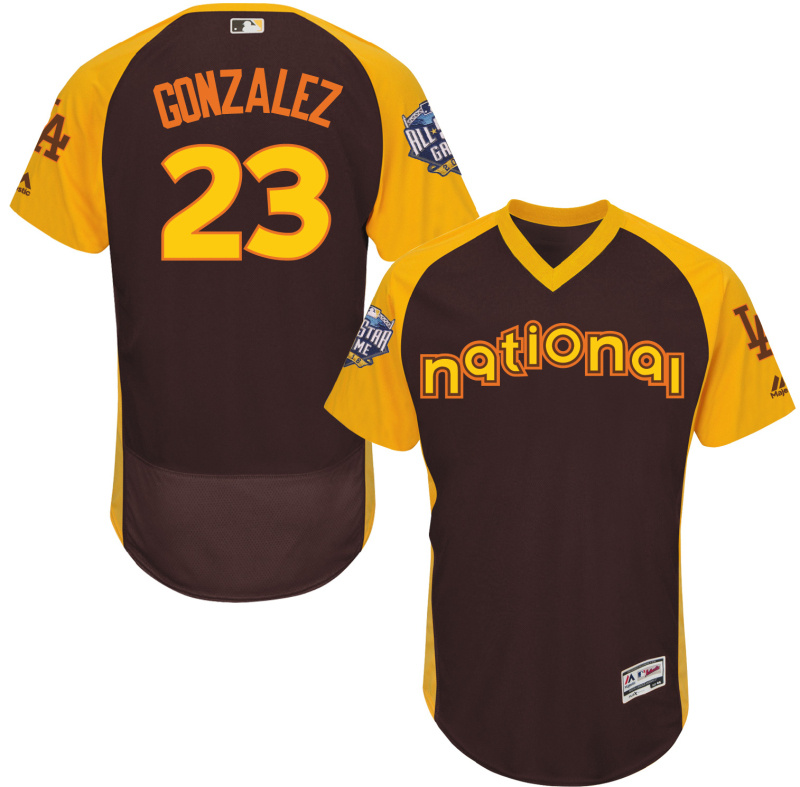 Dodgers 23 Adrian Gonzalez Brown 2016 All-Star Game Cool Base Batting Practice Player Jersey