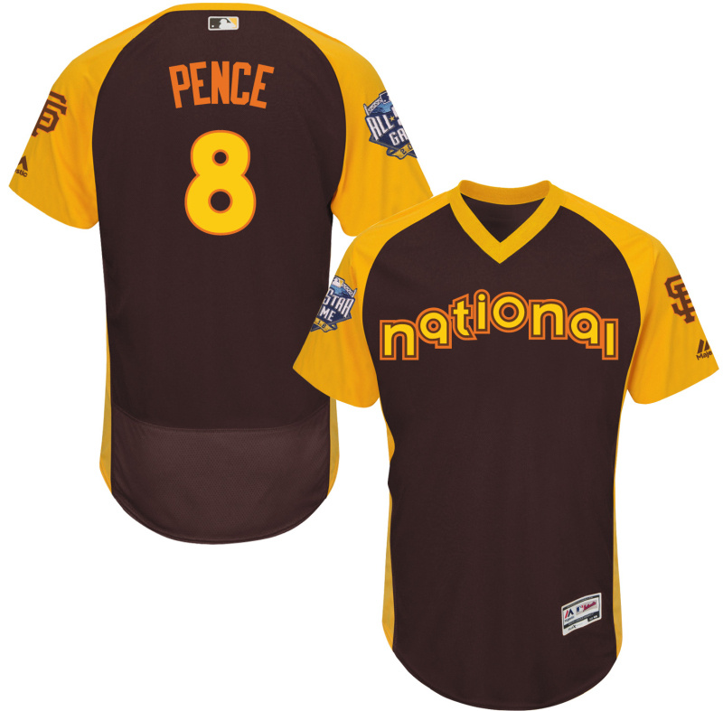 Giants 8 Hunter Pence Brown 2016 All-Star Game Cool Base Batting Practice Player Jersey