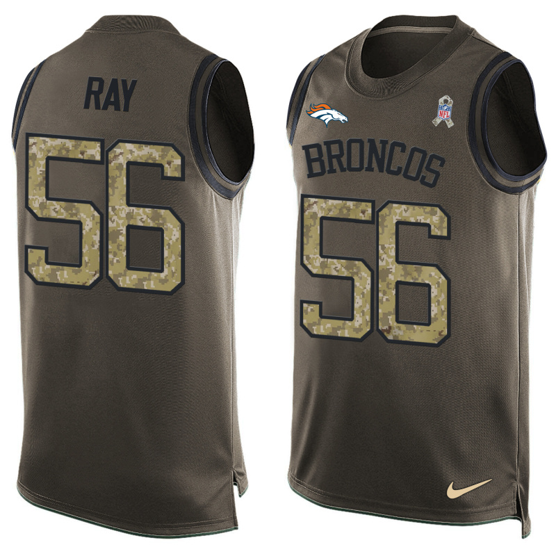 Nike Broncos 56 Shane Ray Olive Green Salute To Service Player Name & Number Tank Top