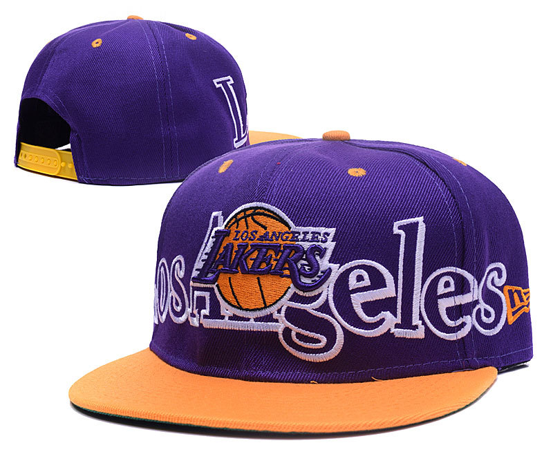 Lakers Team Logo Purple Adjustable Hat GS