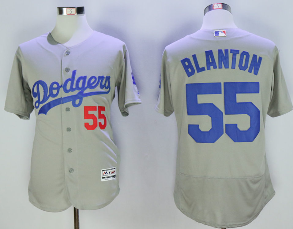 Dodgers 55 Joe Blanton Grey Flexbase Jersey