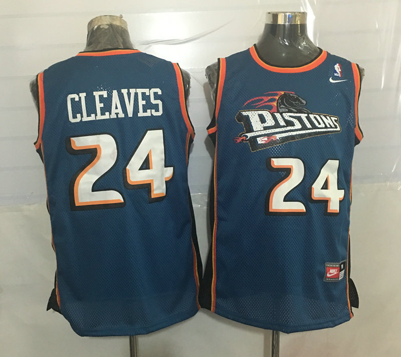 Pistons 24 Mateen Cleaves Blue Nike Stitched Jersey