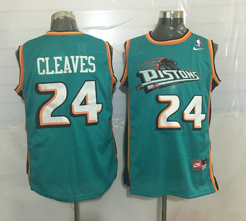 Pistons 24 Mateen Cleaves Teal Nike Stitched Jersey