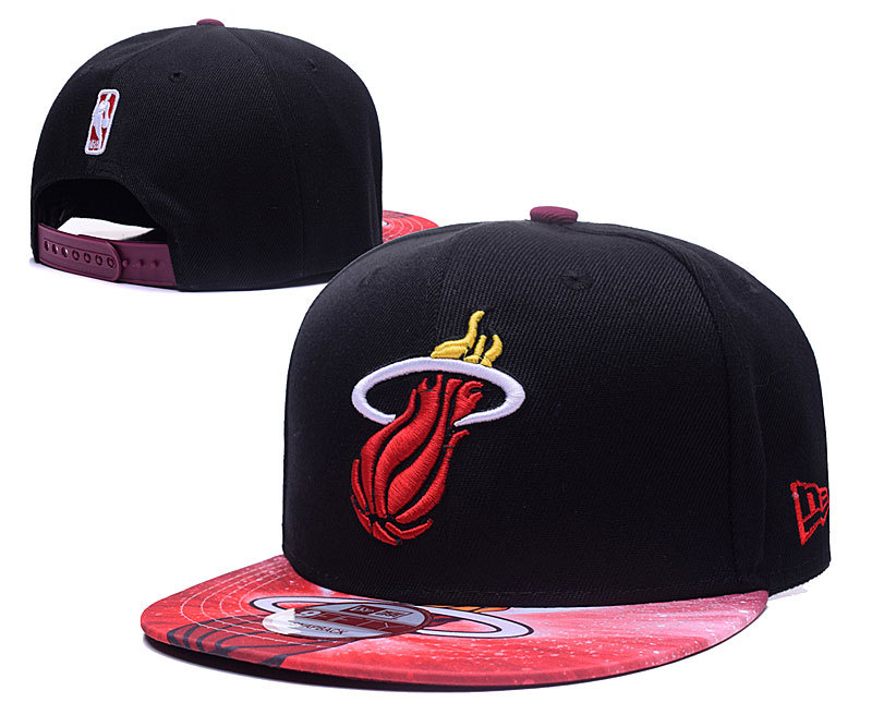 Heat Team Logo Black Mitchell & Ness Adjustable Hat LH