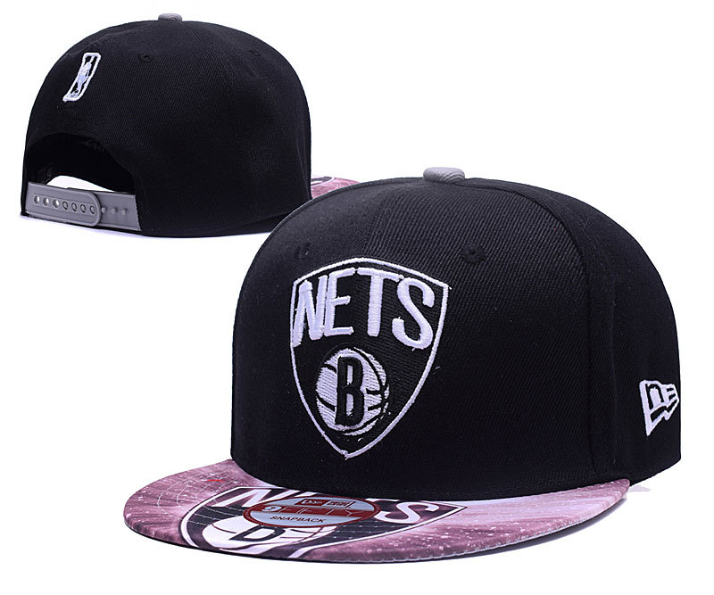 Nets Team Logo Black Mitchell & Ness Adjustable Hat LH02