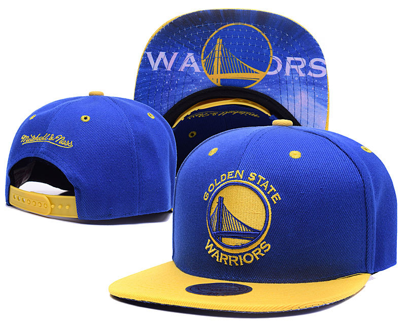 Warriors Team Logo Blue Mitchell & Ness Adjustable Hat LH