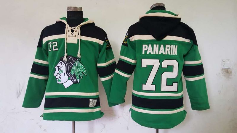 Blackhawks 72 Artemi Panarin Green All Stitched Hooded Sweatshirt