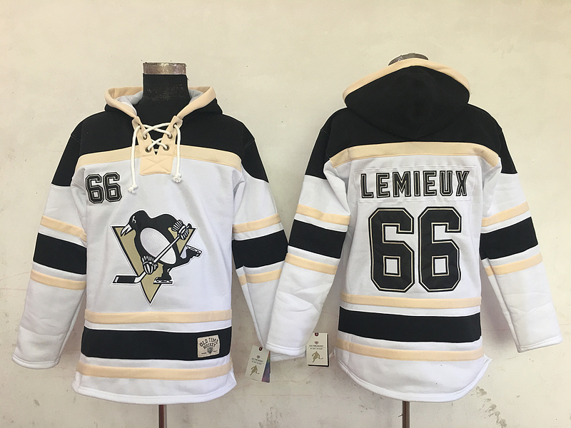 Penguins 66 Mario Lemieux White All Stitched Hooded Sweatshirt