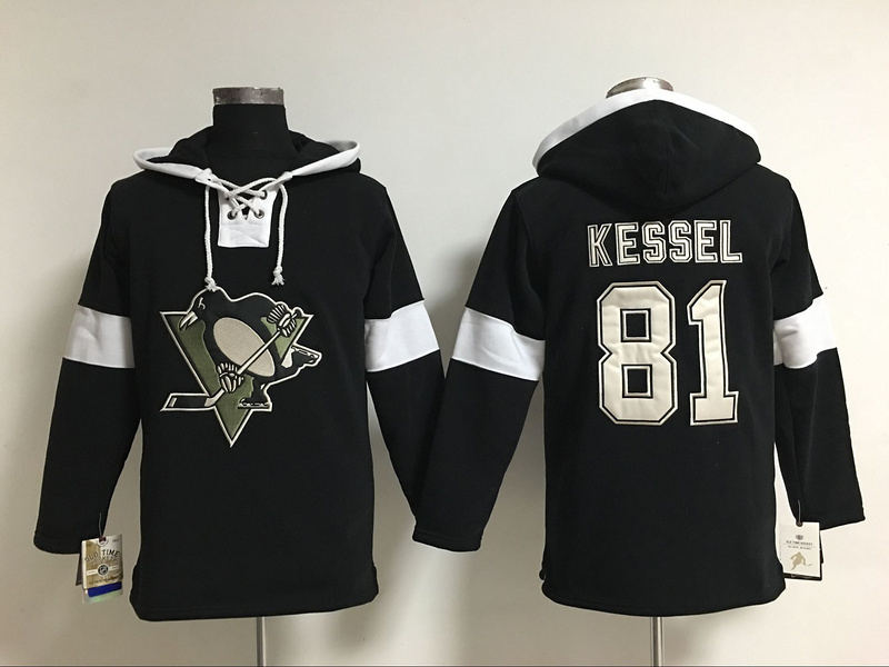 Penguins 81 Phil Kessel Black All Stitched Hooded Sweatshirt