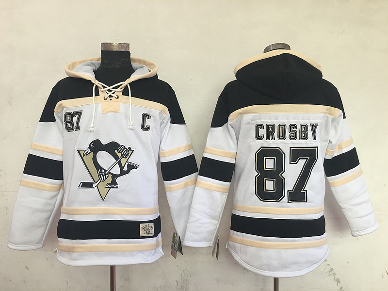 Penguins 87 Sidney Crosby White All Stitched Hooded Sweatshirt