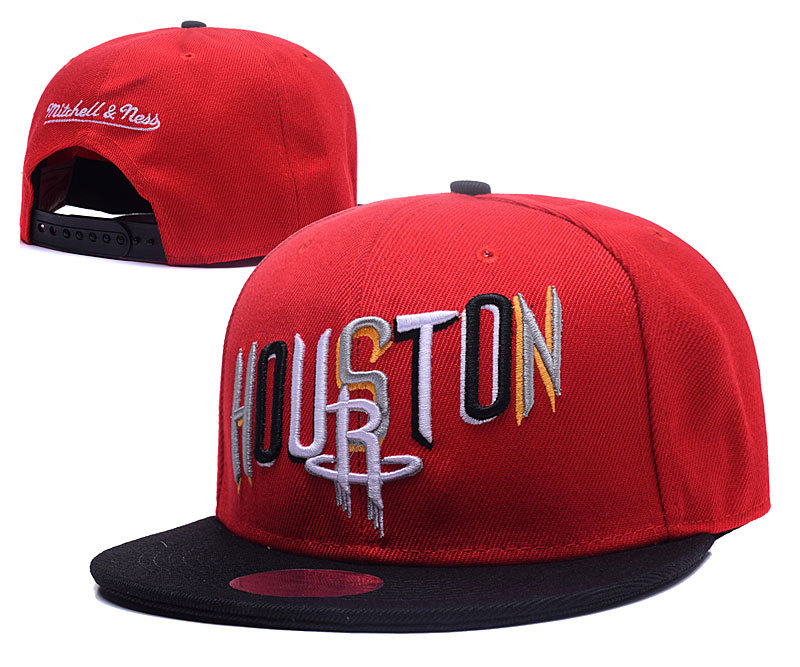 Rockets Team Logo Red Mitchell & Ness Adjustable Hat GS