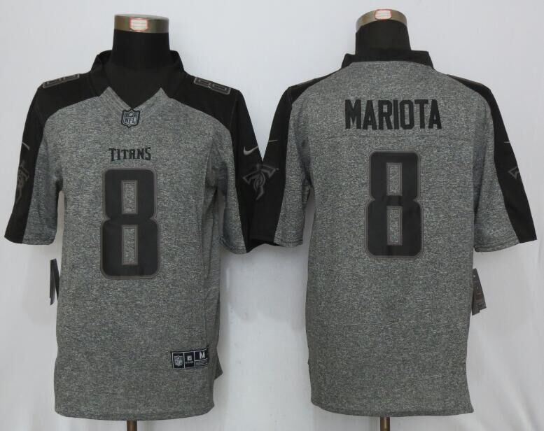 Nike Titans 8 Marcus Mariota Gray Gridiron Gray Limited Jersey
