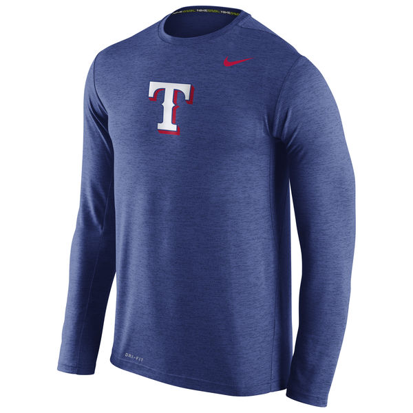 Texas Rangers Nike Stadium Dri-Fit Touch Long Sleeve Men's T-Shirt Royal