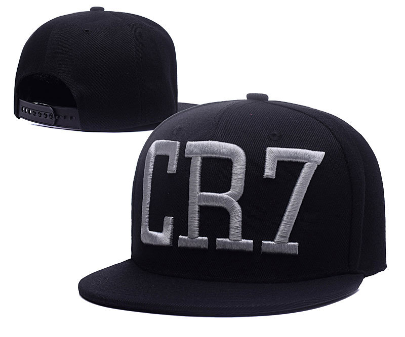 CR7 Grey Logo Black Fashion Adjustable Hat LH