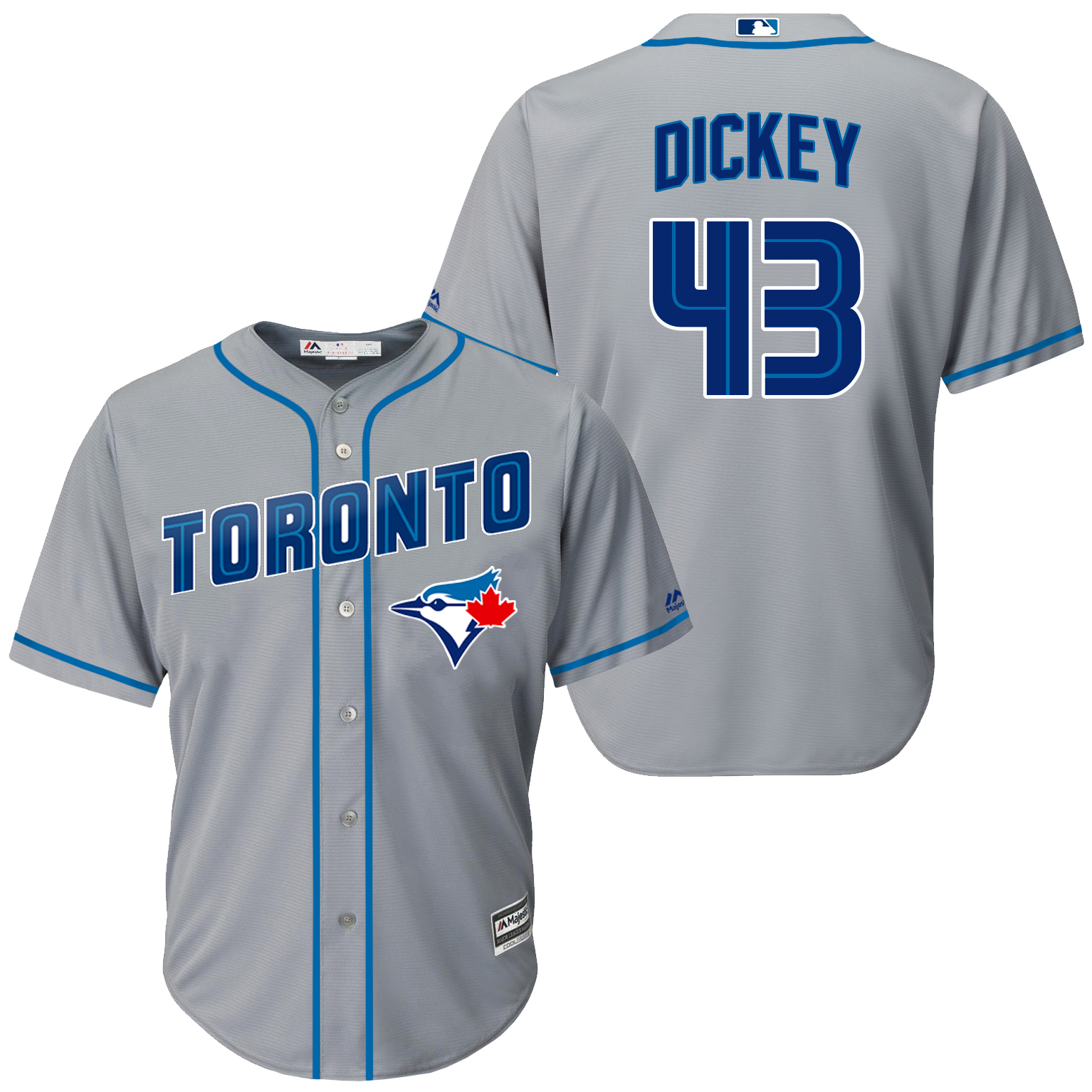 Blue Jays 43 R.A. Dickey Grey New Cool Base Jersey