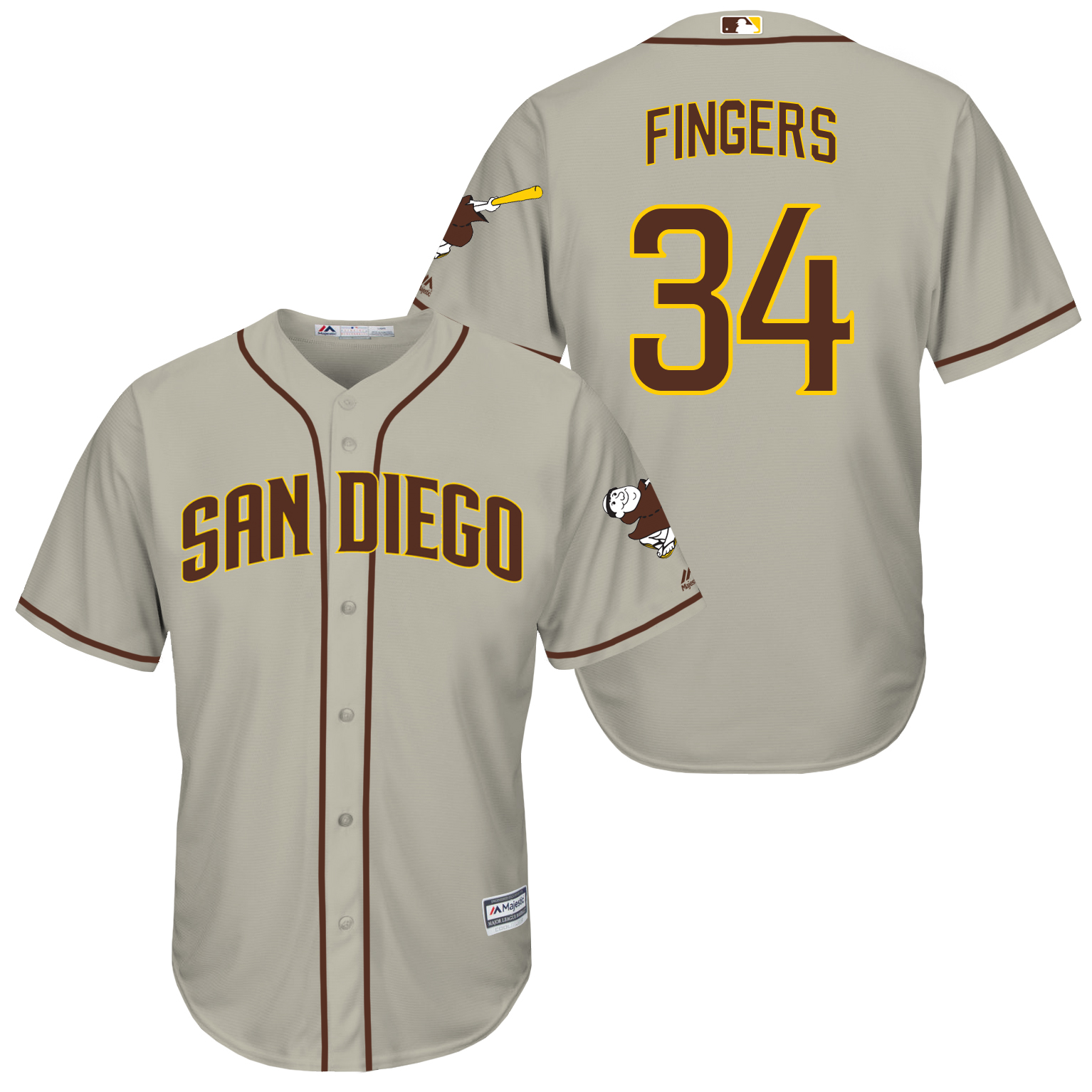 Padres 34 Rollie Fingers Grey New Cool Base Jersey