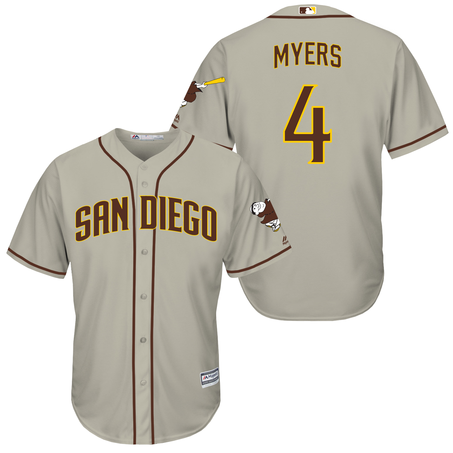 Padres 4 Wil Myers Grey New Cool Base Jersey
