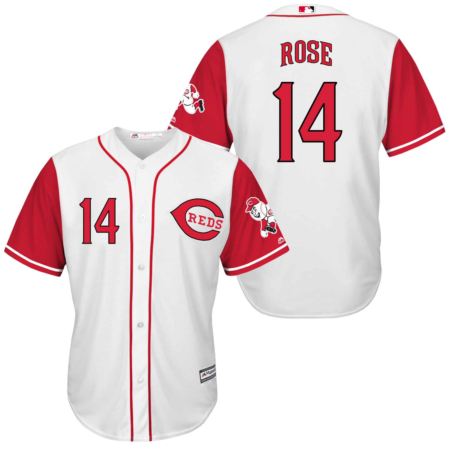 Reds 14 Pete Rose White New Cool Base Jersey