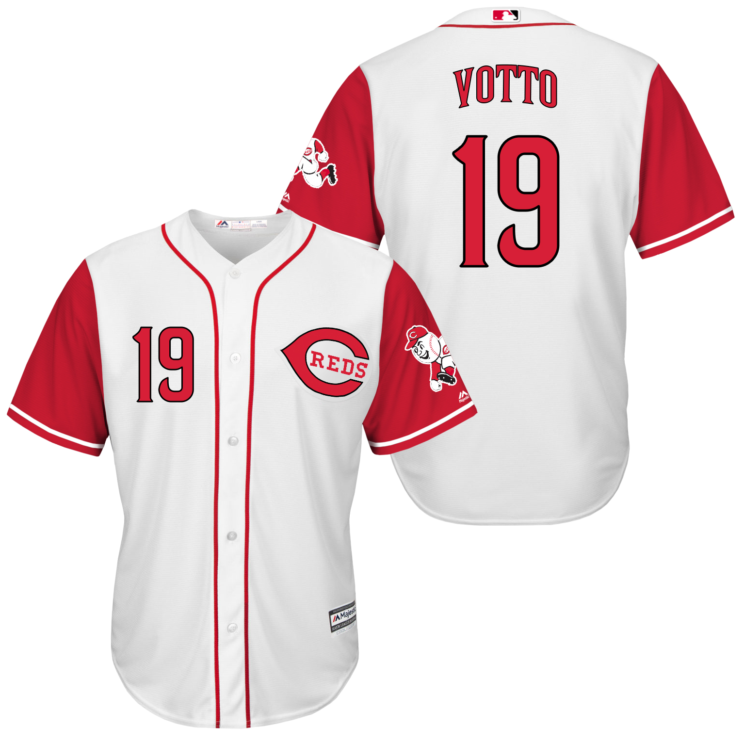 Reds 19 Joey Votto White New Cool Base Jersey