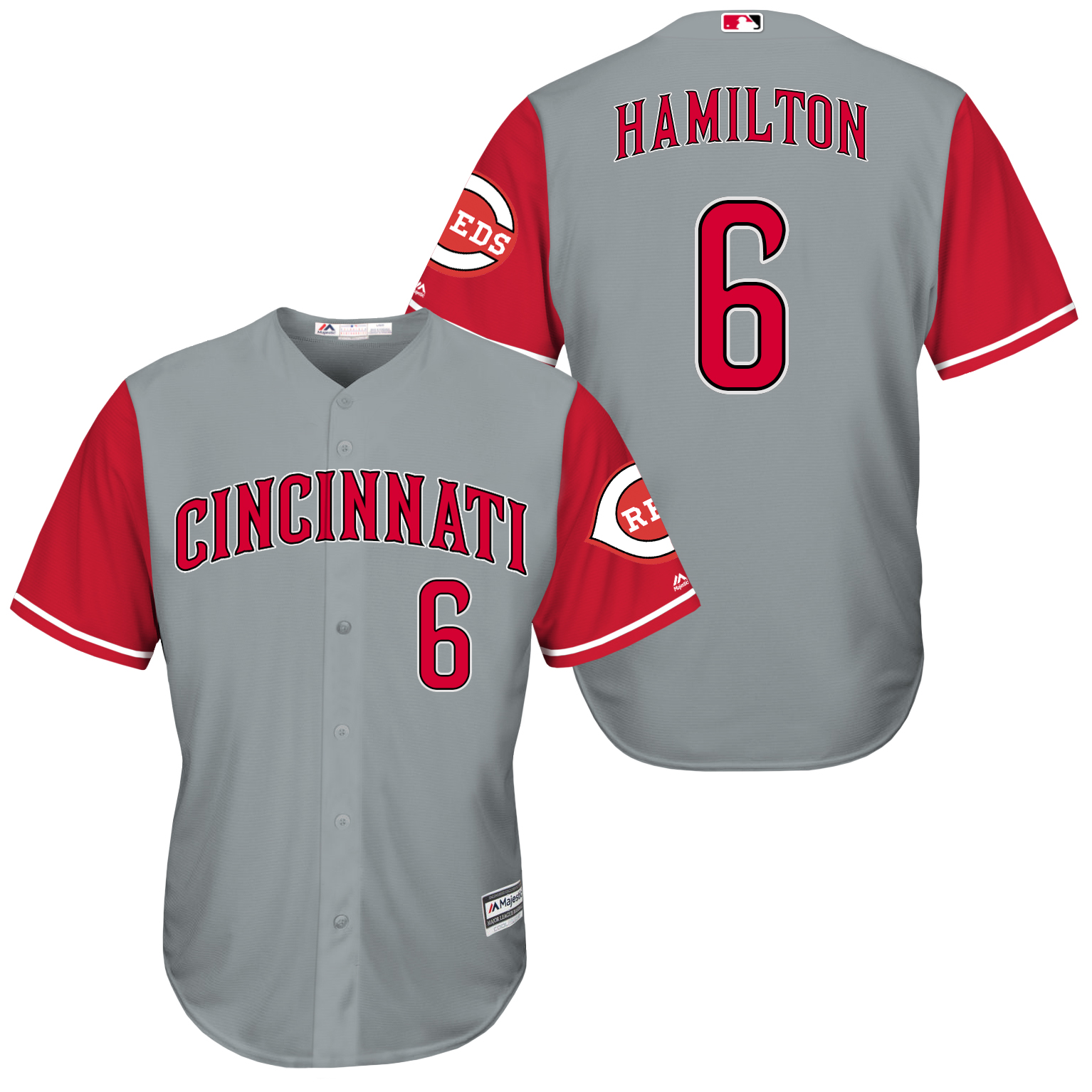 Reds 6 Billy Hamilton Grey New Cool Base Jersey
