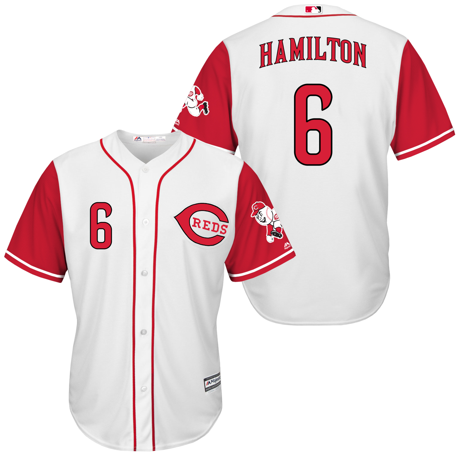 Reds 6 Billy Hamilton White New Cool Base Jersey