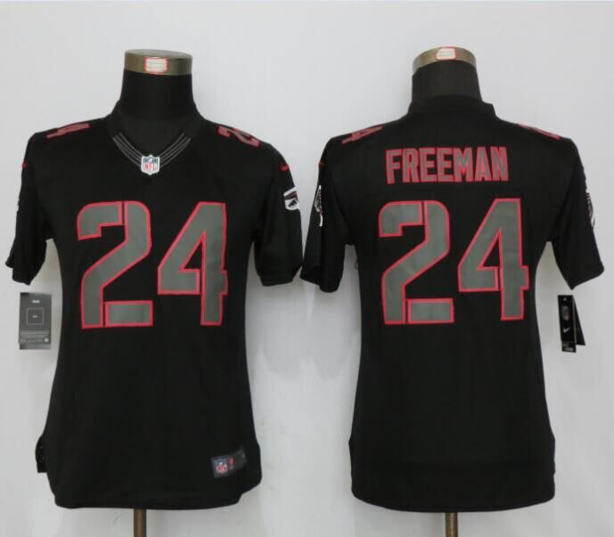 Nike Falcons 24 Devonta Freeman Black Impact Women Limited Jersey