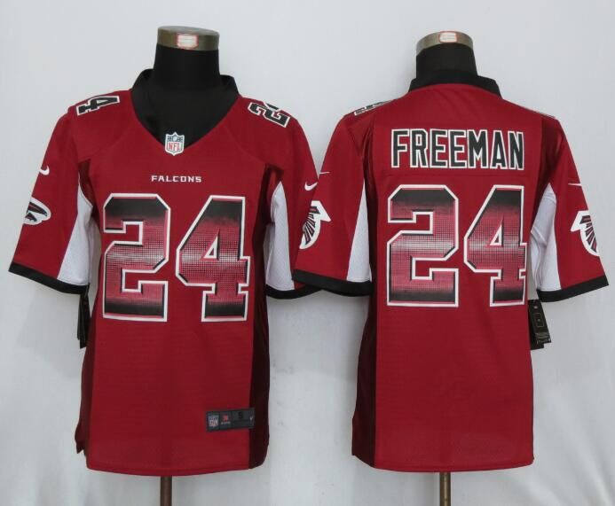 Nike Falcons 24 Devonta Freeman Red Pro Line Fashion Strobe Limited Jersey