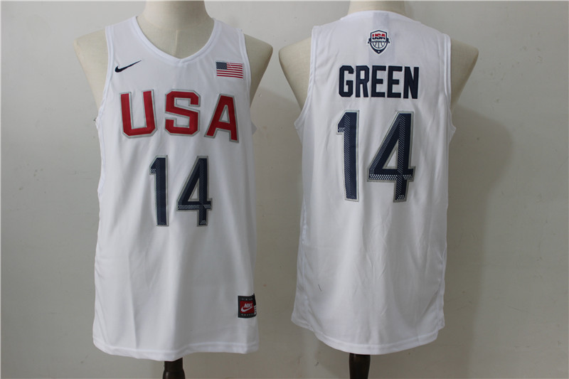 USA Basketball 14 Draymond Green White Nike Rio Elite Stitched Jersey