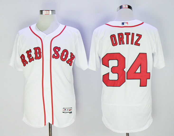 Red Sox 34 David Ortiz White Flexbase Jersey