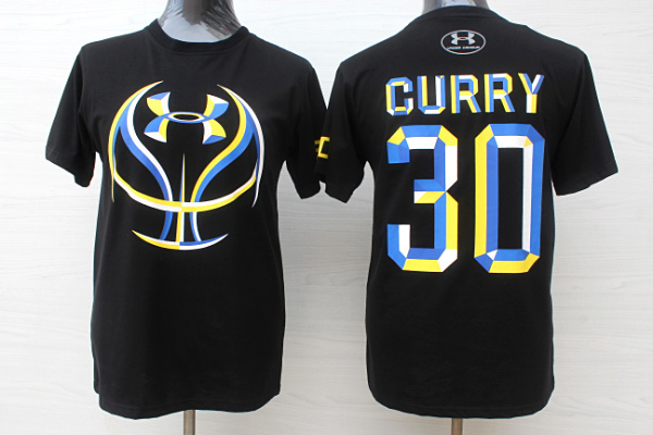 Warriors 30 Stephen Curry Black Fashion Men's T Shirt