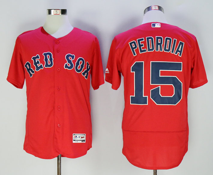 Red Sox 15 Dustin Pedroia Red Flexbase Jersey