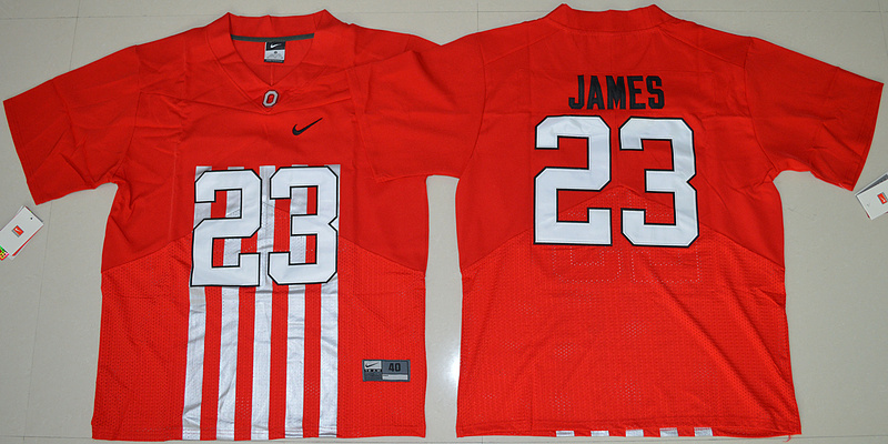 Ohio State Buckeyes 23 LeBron James Red College Throwback Jersey