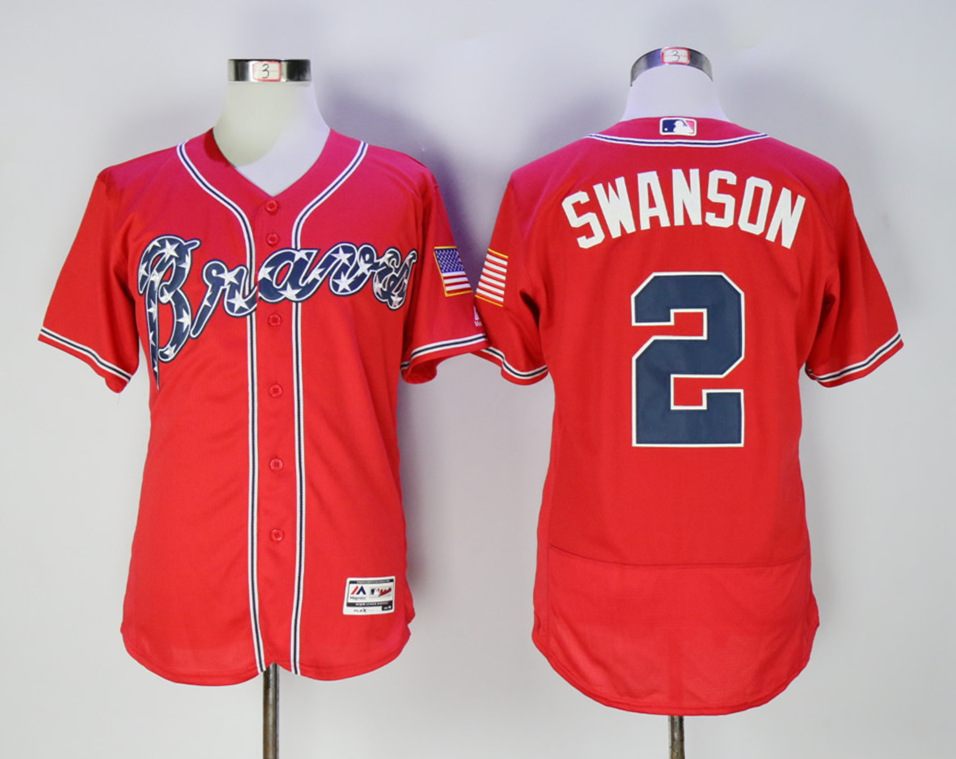 Braves 2 Dansby Swanson Red Flexbase Jersey