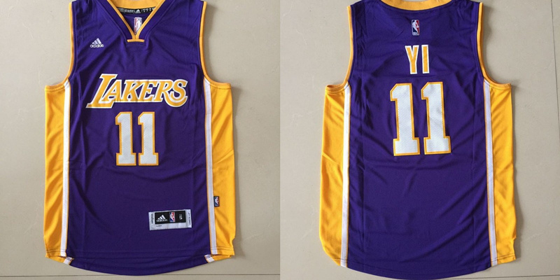 Lakers 11 Yi Jianlian Purple Swingman Jersey