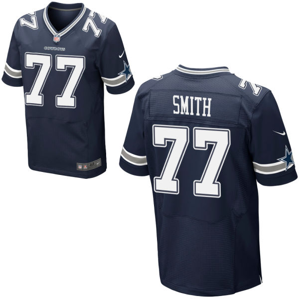 Nike Cowboys 77 Tyron Smith Blue Elite Jersey