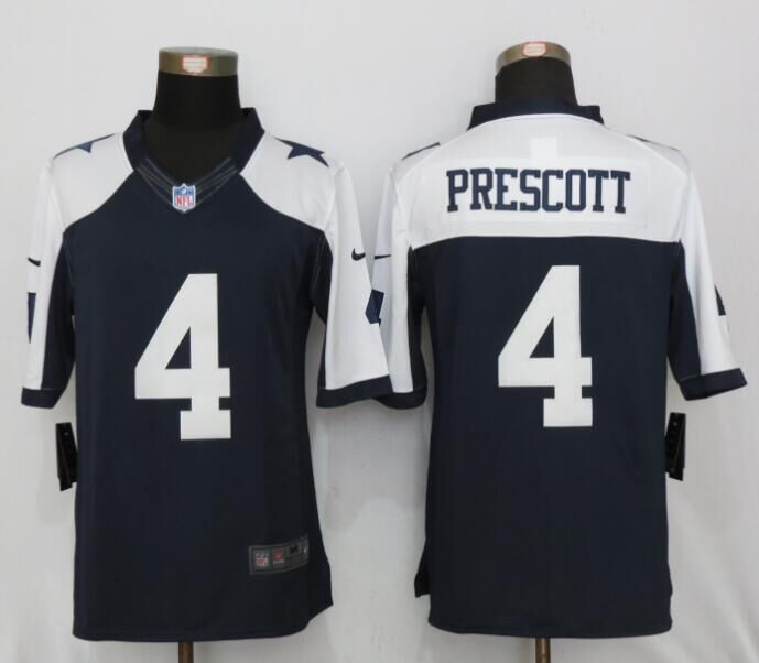 Nike Cowboys 4 Dak Prescott Blue Throwback Limited Jersey
