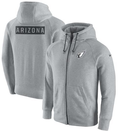 Arizona Cardinals Nike Gridiron Gray 2.0 Full Zip Hoodie Ash