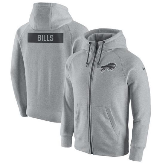 Buffalo Bills Nike Gridiron Gray 2.0 Full Zip Hoodie Ash
