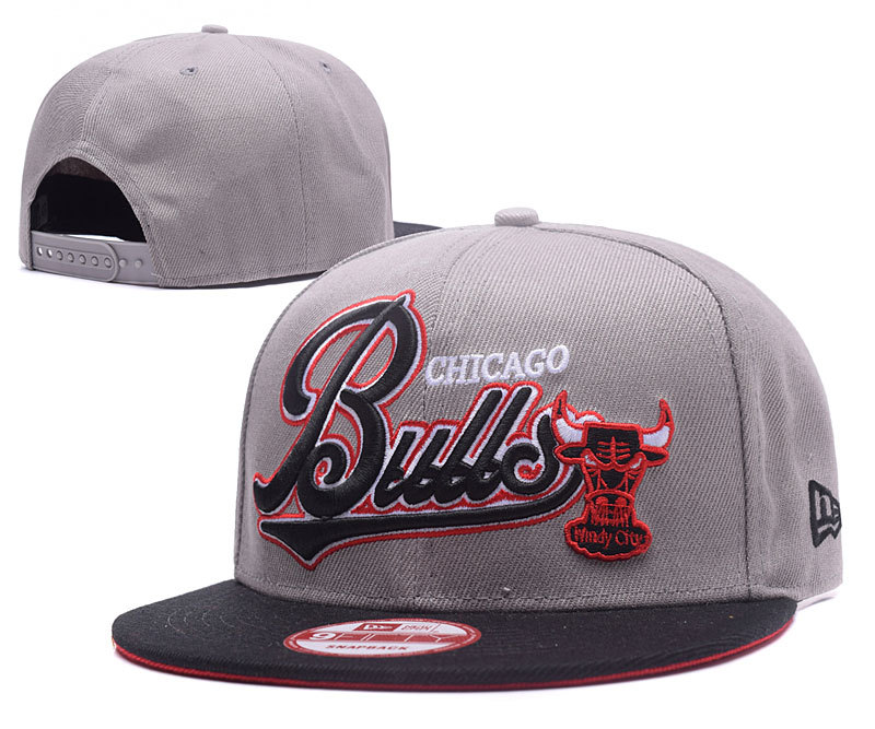 Bulls Team Logo Grey Adjustable Hat GS