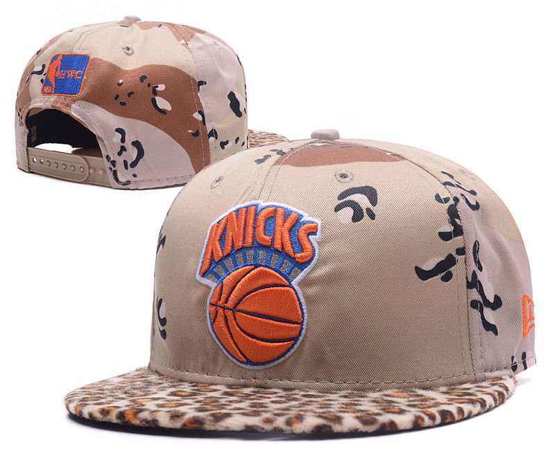 Knicks Team Logo Khaki Adjustable Hat GS