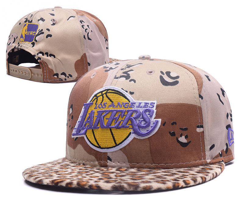 Lakers Team Logo Khaki Adjustable Hat GS