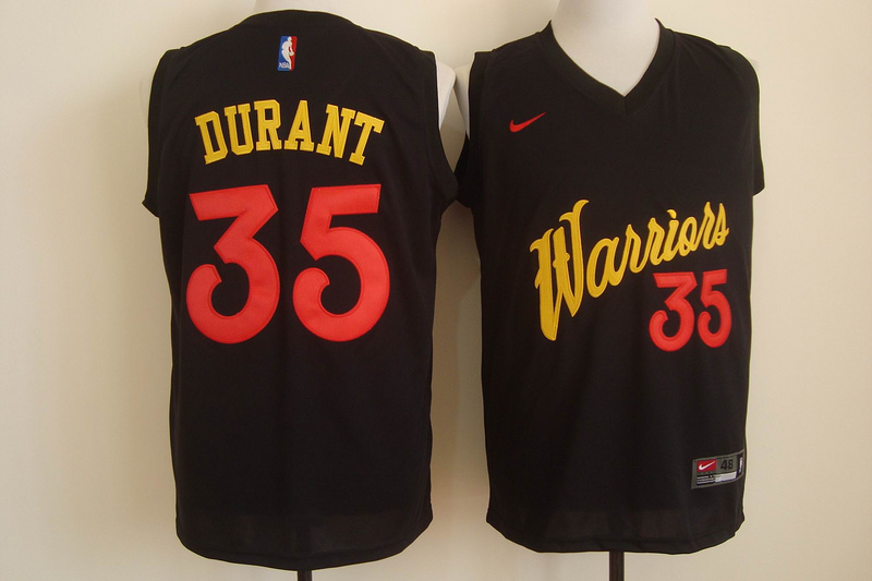 Warriors 35 Kevin Durant Black Nike Jersey